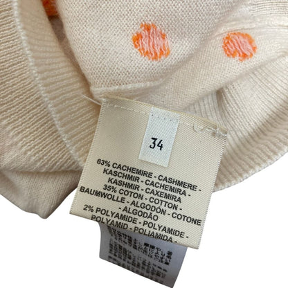Hermes Bridal de Gala Short Sleeve Cashmere Knit Top 34 Beige Sweater — view 6