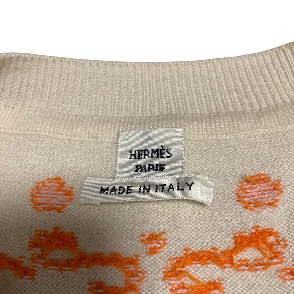 Hermes Bridal de Gala Short Sleeve Cashmere Knit Top 34 Beige Sweater — view 5