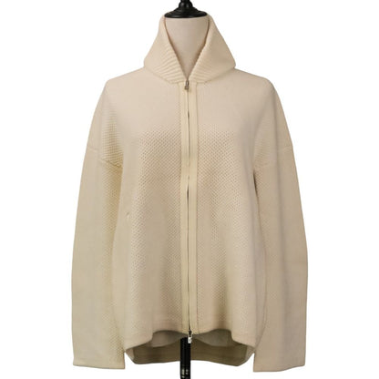 Loro Piana Baby Cashmere Zip Up Knit Jacket 40 Ivory