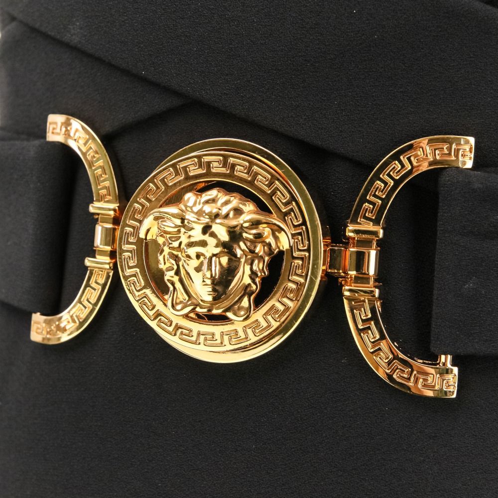 Versace High Quality Medusa Belt Sleeveless Dress Long 36 Black — view 8