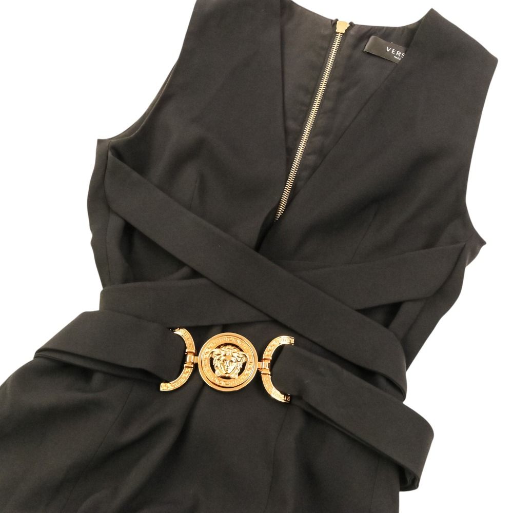 Versace High Quality Medusa Belt Sleeveless Dress Long 36 Black — view 5