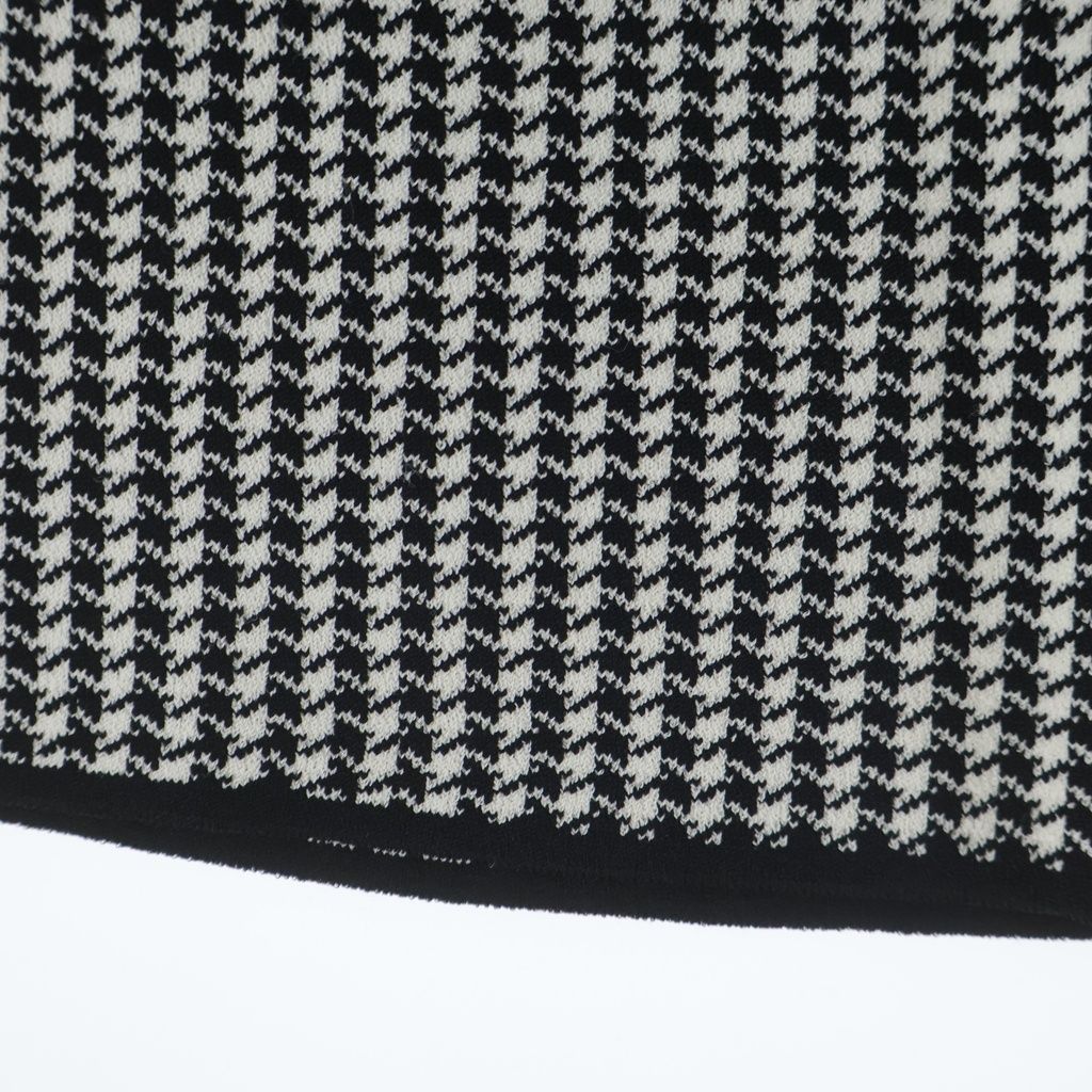 Dior Handtooth Houndstooth Knit Skirt Black White — view 6