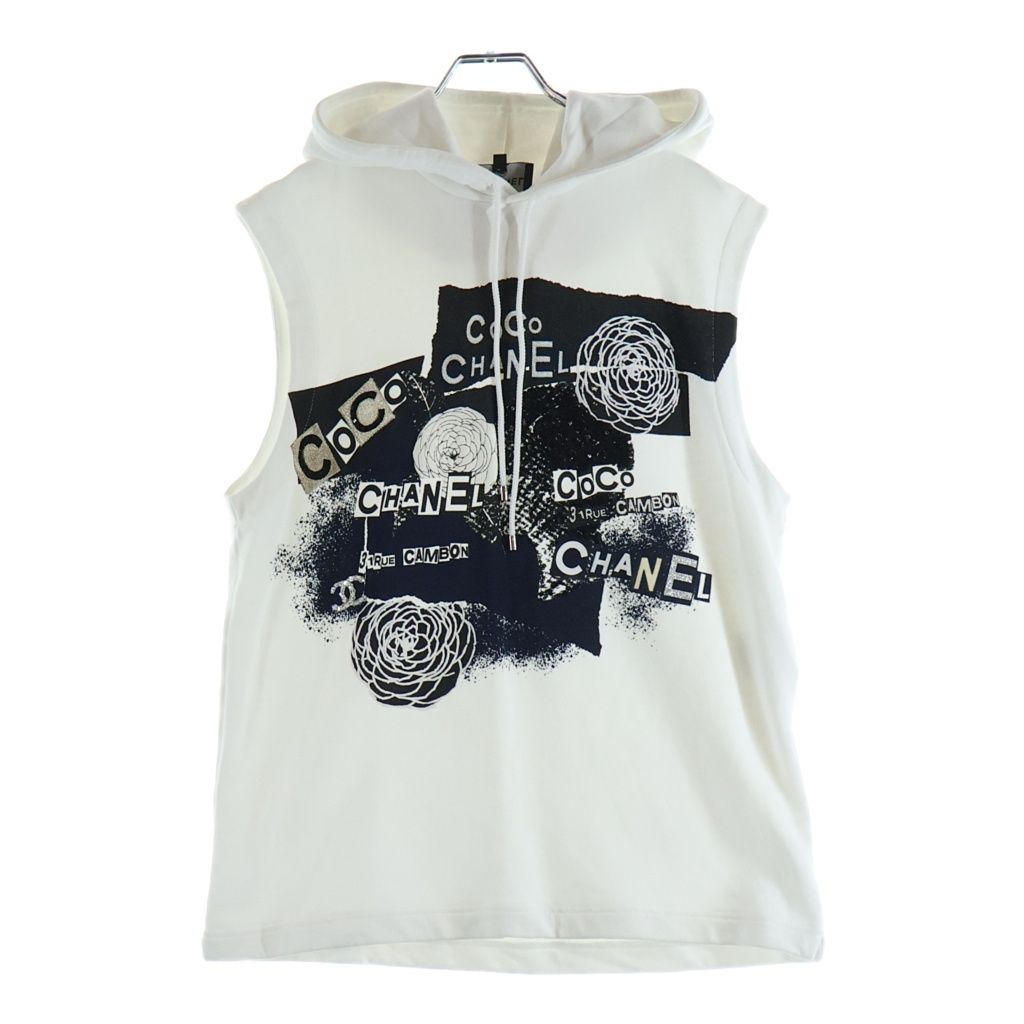 Chanel Coco Front Sequin Logo Print Decoration Sleeveless Sweatshirt Hoodie