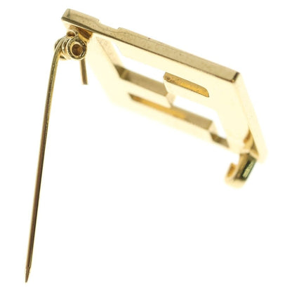 Fendi FF Logo Forever Brooch Gold White — view 6