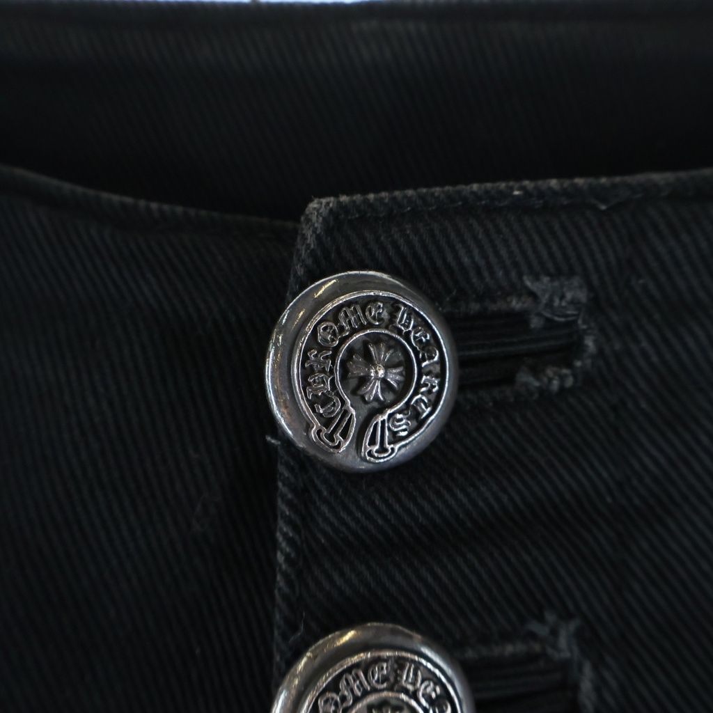 Chrome Hearts Vintage SL Fleurknee Denim Pants Black — view 4