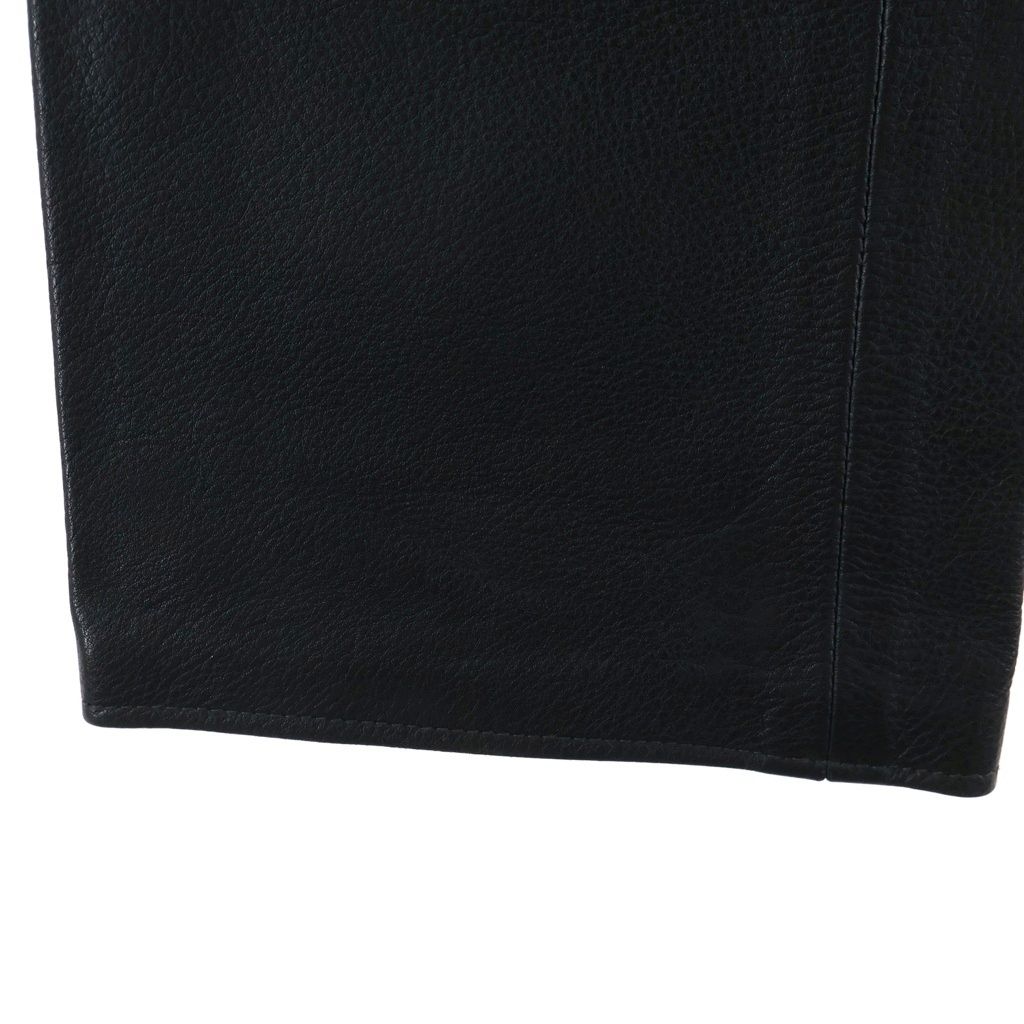 Chrome Hearts Fleurknee Cross Patch Leather Pants Black — view 6