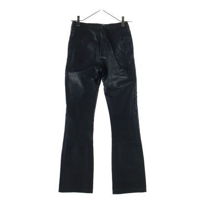 Chrome Hearts Fleurknee Cross Patch Leather Pants Black — view 2