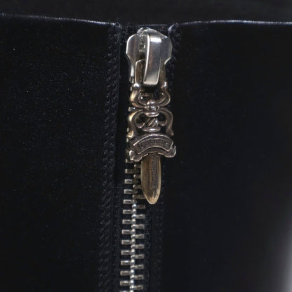 Chrome Hearts Suger Jones Cross Patch Side Zip Heels Boots Black — view 6