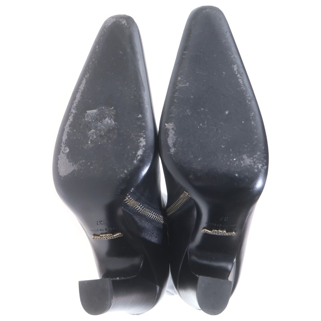 Chrome Hearts Suger Jones Cross Patch Side Zip Heels Boots Black — view 5