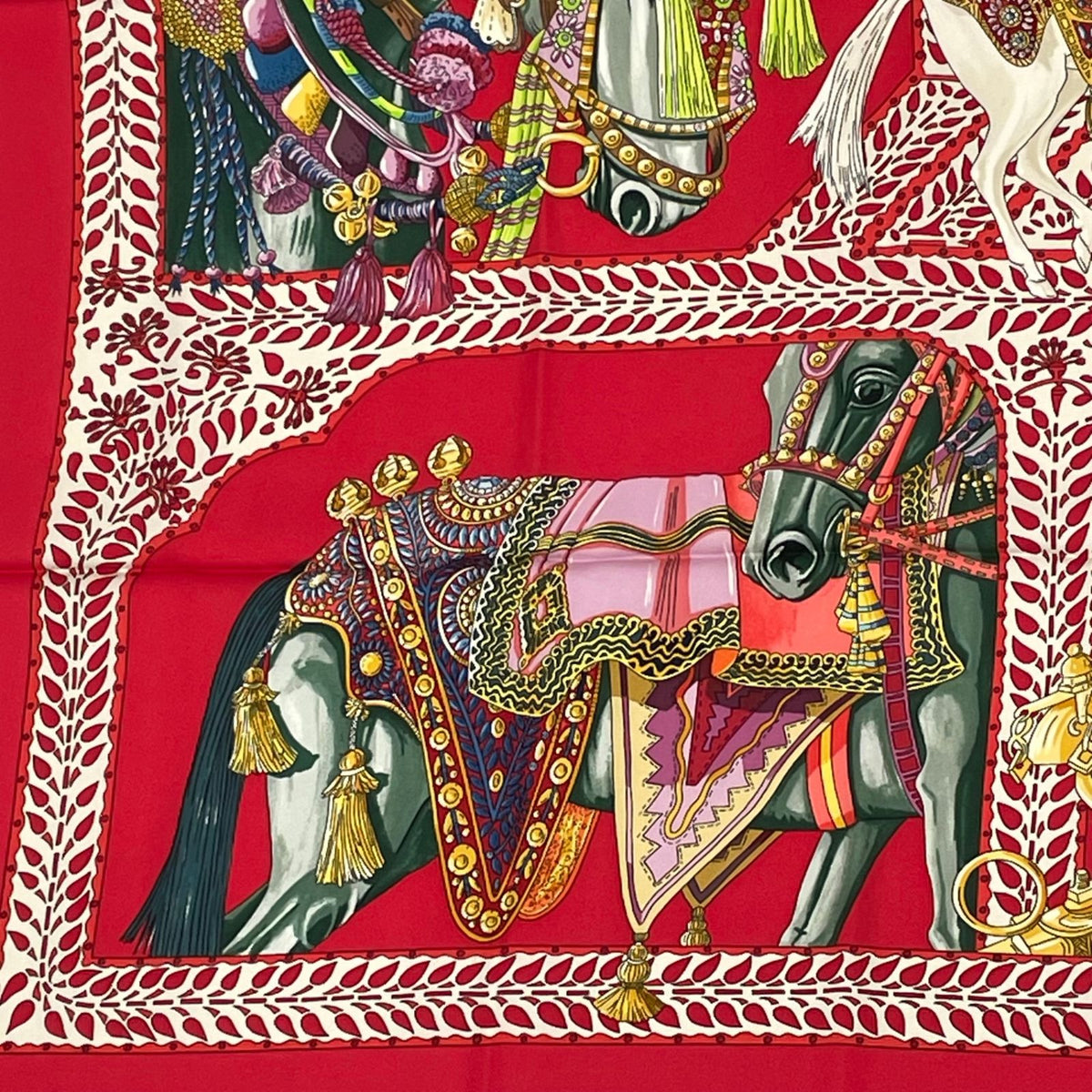 Hermes Scarf Carre 90 la Danse du Cheval Marwari Horse Dance Silk — view 4