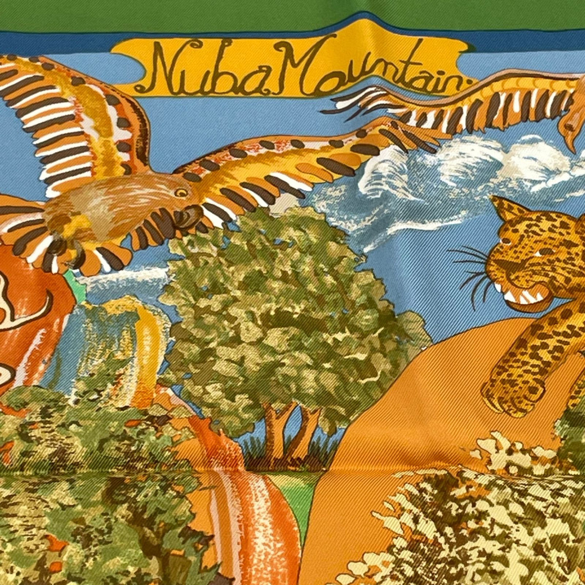 Hermes Carre 90 Nuba Mountain Scarf 100% Silk Green — view 7