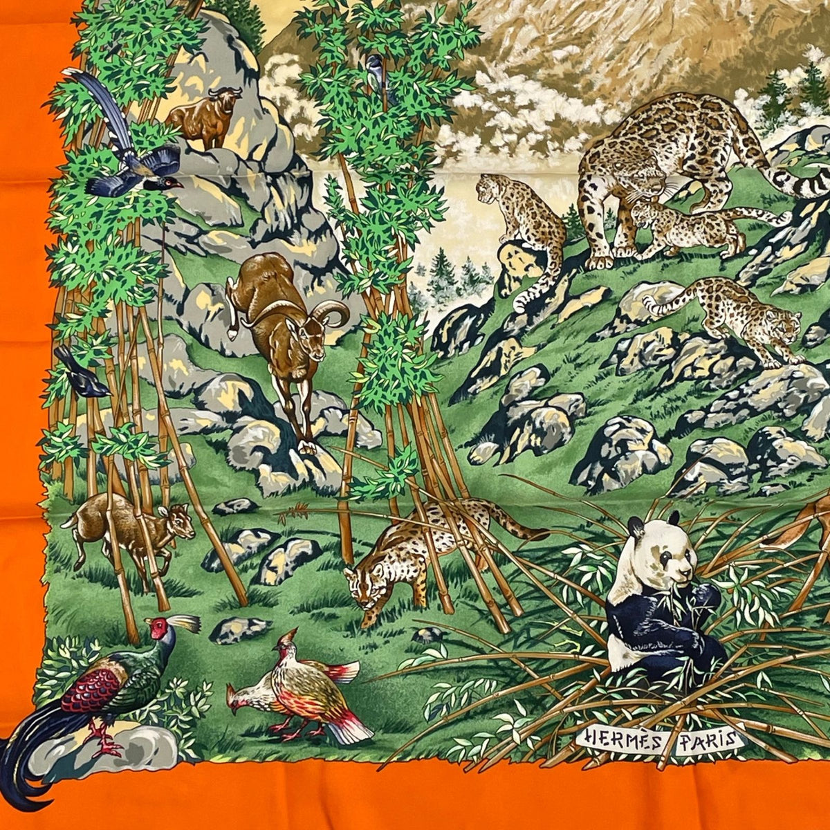Hermes Carre 90 Sichuan Silk Scarf Orange — view 4