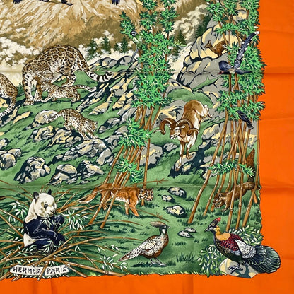Hermes Carre 90 Sichuan Silk Scarf Orange — view 5
