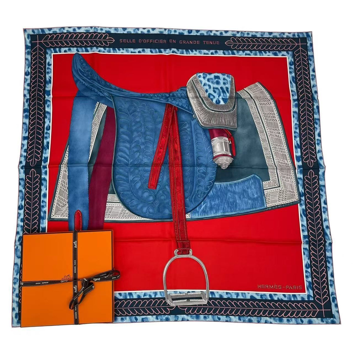 Hermes Carre 90 Selle D'apparat Marocaine Moroccan Ceremonial Saddle Scarf Silk