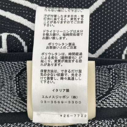 Hermes Set Shot Pants Vest Technical Knit All Over Pattern Black White 38 — view 8