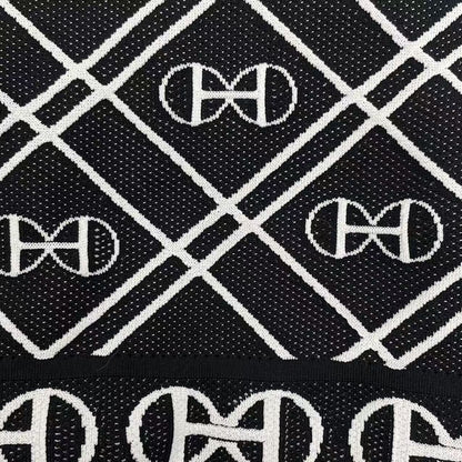 Hermes Set Shot Pants Vest Technical Knit All Over Pattern Black White 38 — view 4