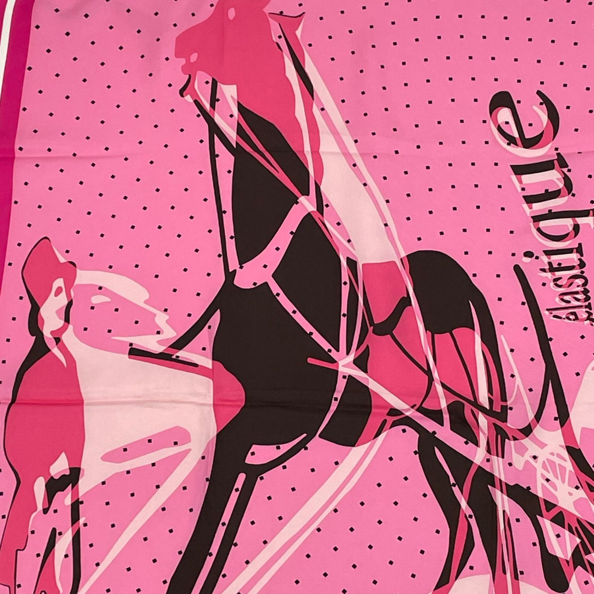 Hermes Carre 90 Caleche Elastique Scarf Silk Pink — view 2