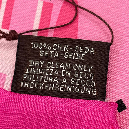 Hermes Carre 90 Caleche Elastique Scarf Silk Pink — view 7