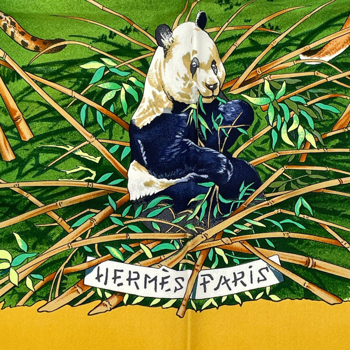 Hermes Carre 90 Sichuan Silk Scarf Yellow — view 6