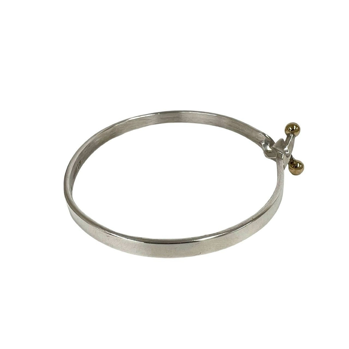 Tiffany & Co Double Hook Bangle 925 Sterling Silver Gold Bracelet — view 6