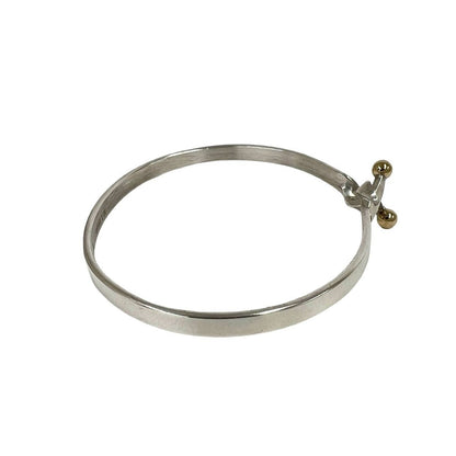 Tiffany & Co Double Hook Bangle 925 Sterling Silver Gold Bracelet — view 6
