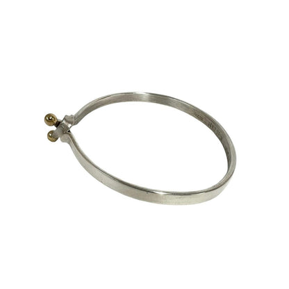 Tiffany & Co Double Hook Bangle 925 Sterling Silver Gold Bracelet — view 5