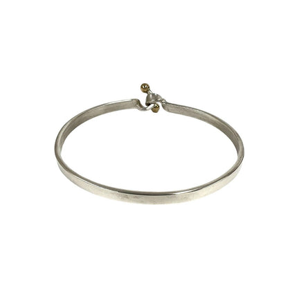Tiffany & Co Double Hook Bangle 925 Sterling Silver Gold Bracelet — view 7