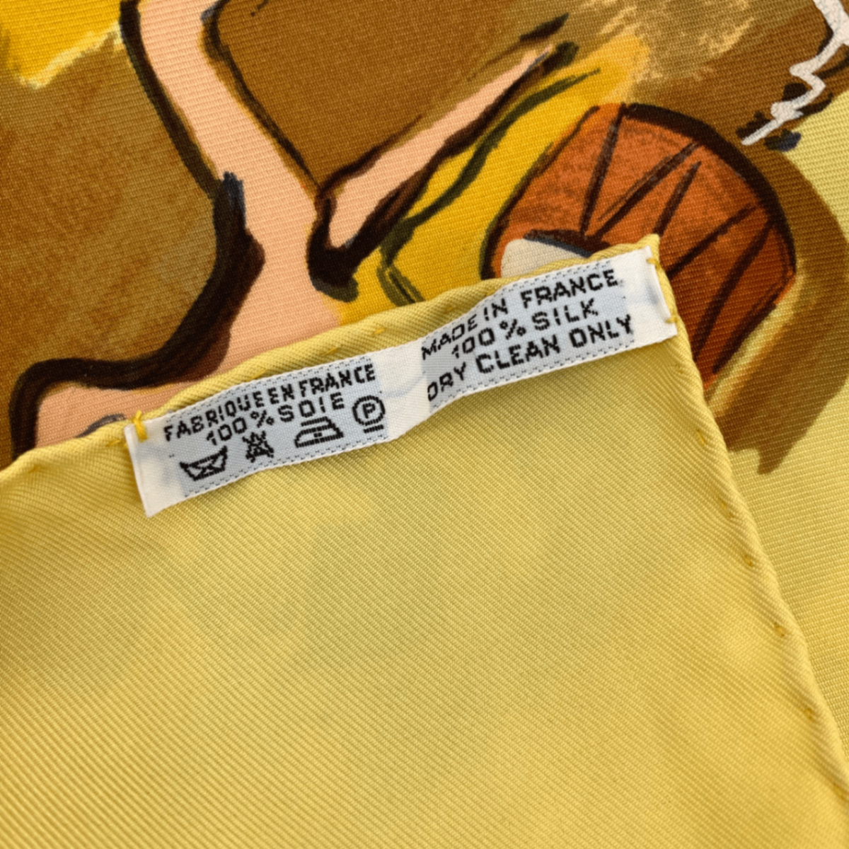 Hermes Carre 90 Concerto Yellow 100% Silk Scarf — view 8