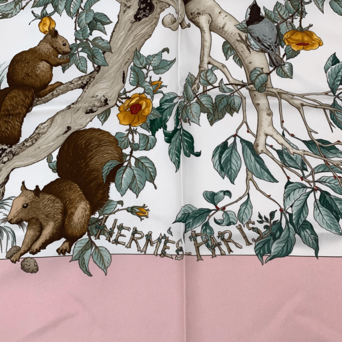 Hermes Carre 90 Coeur Des Bois In The Forest Pink 100% Silk Scarf — view 6