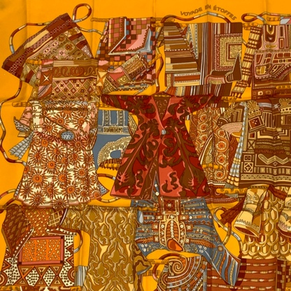 Hermes Scarf Carre 90 Voyage En Etoffes Journey Through The World's Fabrics — view 2