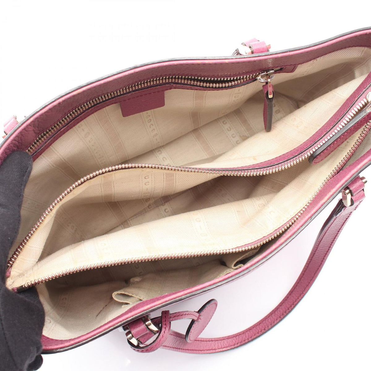 Gucci Tote Bag Interlocking G Pink Purple Leather — view 3