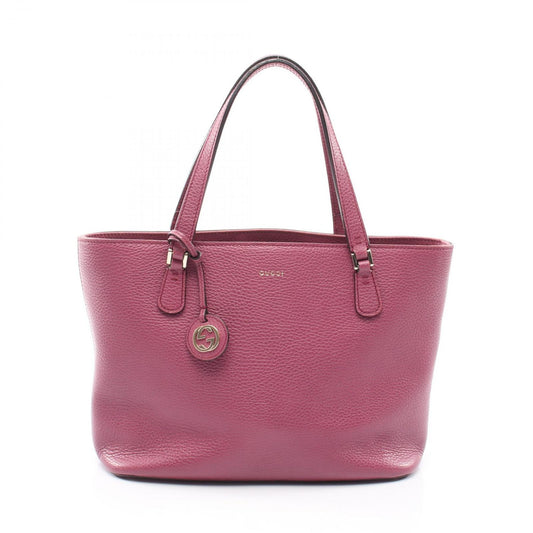 Gucci Tote Bag Interlocking G Pink Purple Leather
