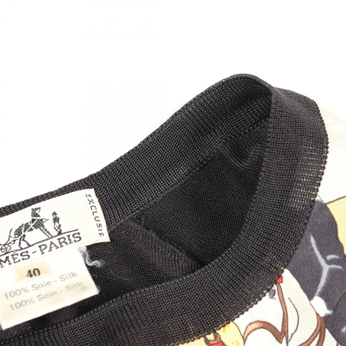 Hermes Knit Plaza de Toros Contrast Short Sleeve Silk Sweater — view 5