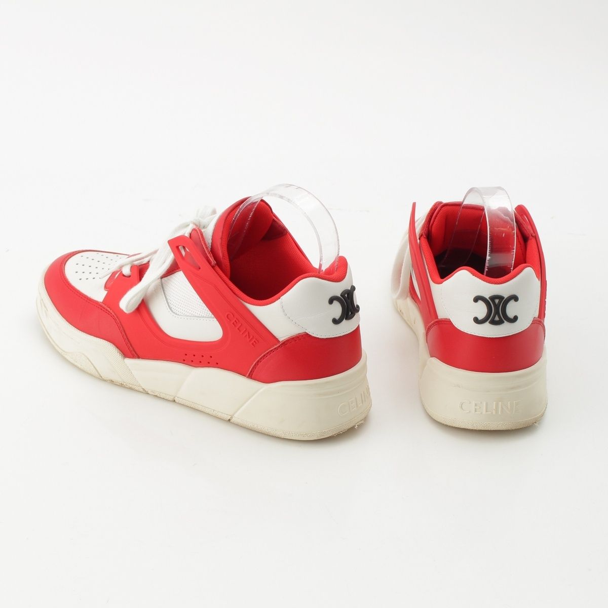 Celine Leather Low-Cut Sneakers Red — view 4