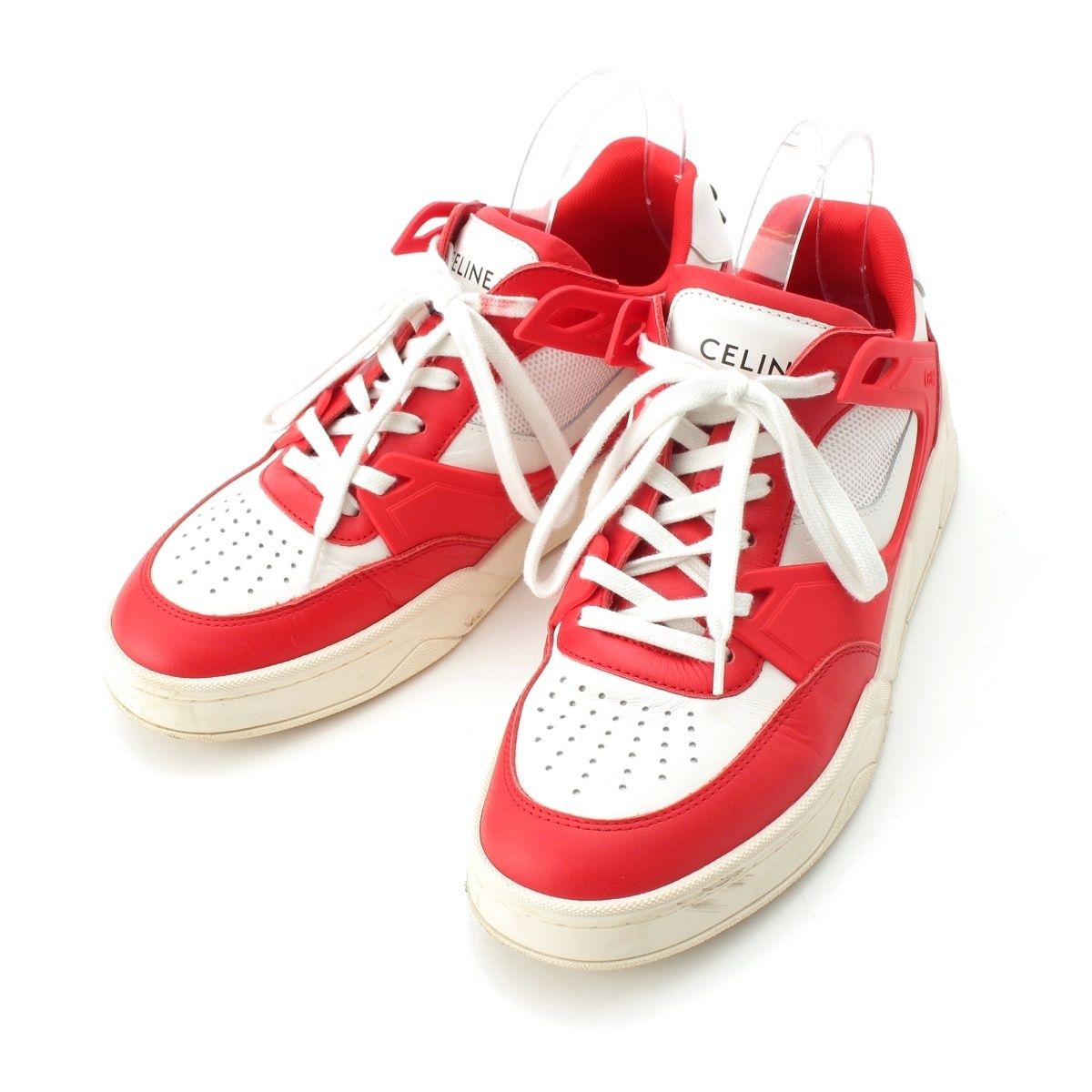 Celine Leather Low-Cut Sneakers Red