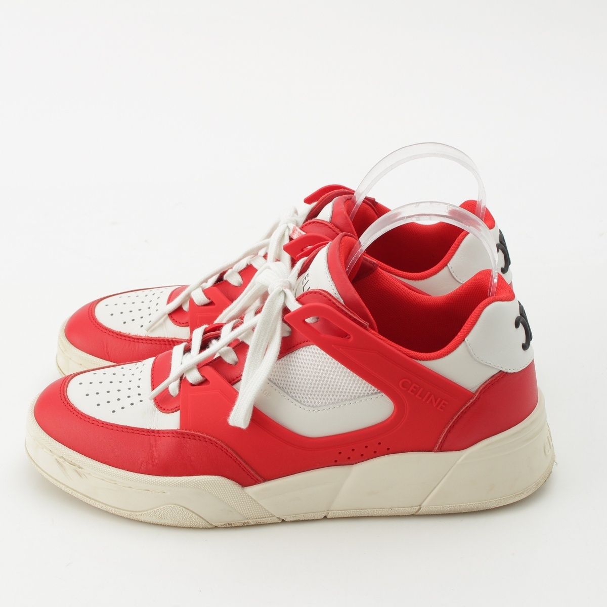 Celine Leather Low-Cut Sneakers Red — view 3