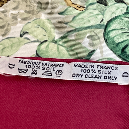Hermes Scarf Carre 90 Equateur Red Right Under The Road Animal Bird All Over — view 7