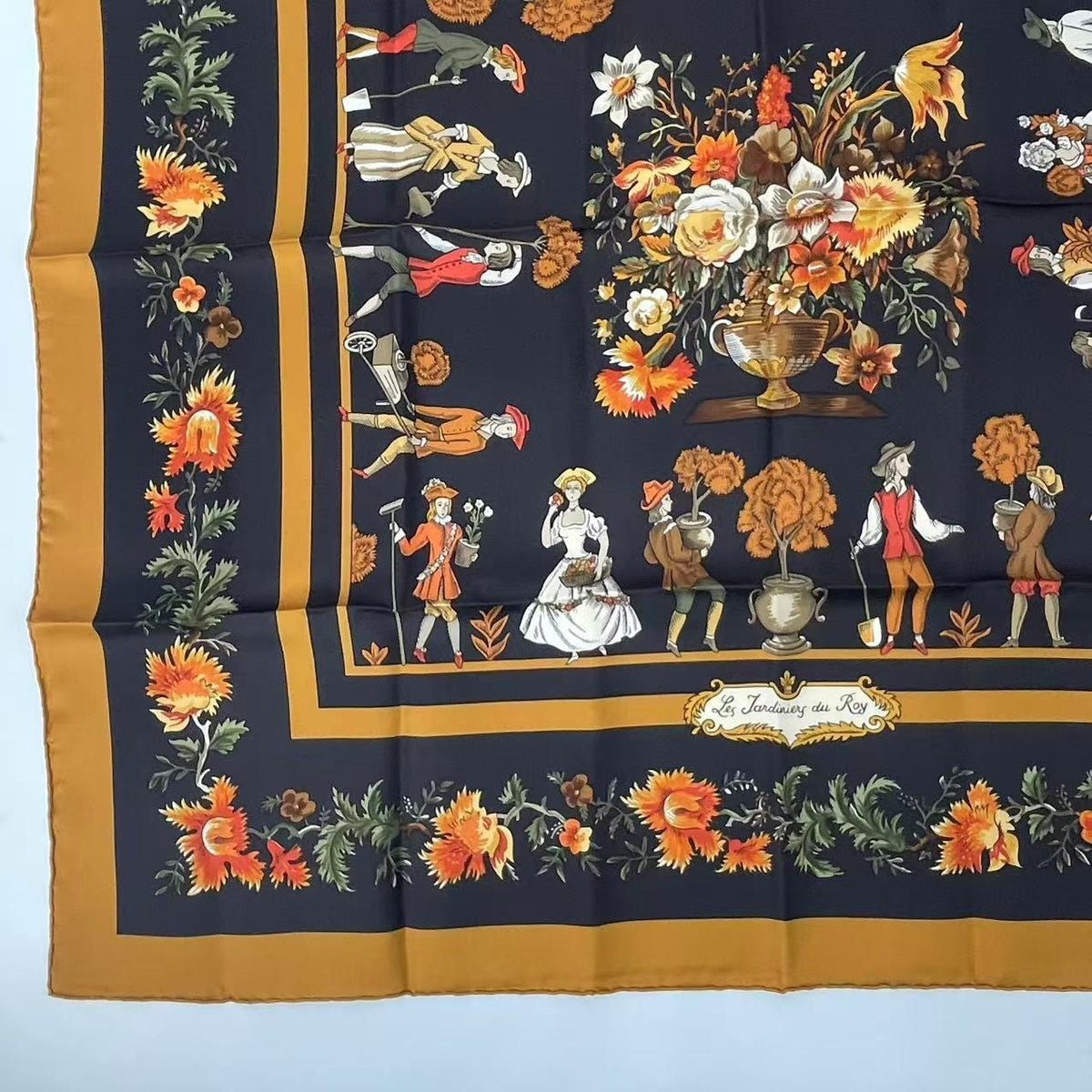 Hermes Carre 90 Gardener Roy Silk Scarf Yellow — view 4