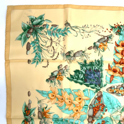 Hermes Carre 90 Pythagore Pythagoras Yellow Multicolor Silk Scarf — view 2