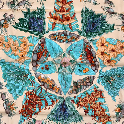 Hermes Carre 90 Pythagore Pythagoras Yellow Multicolor Silk Scarf — view 6