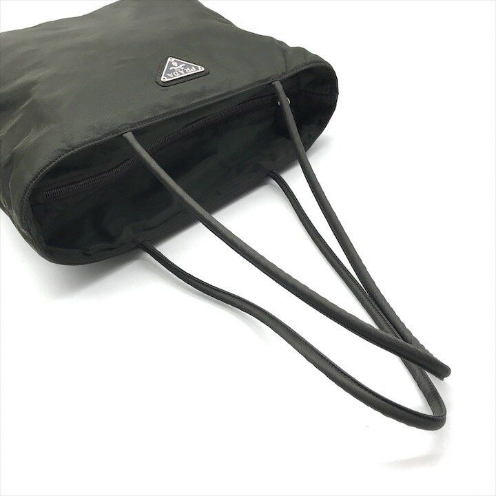 Prada Triangle Logo Nylon Tessuto Tote Bag Khaki Purse Y2k — view 7