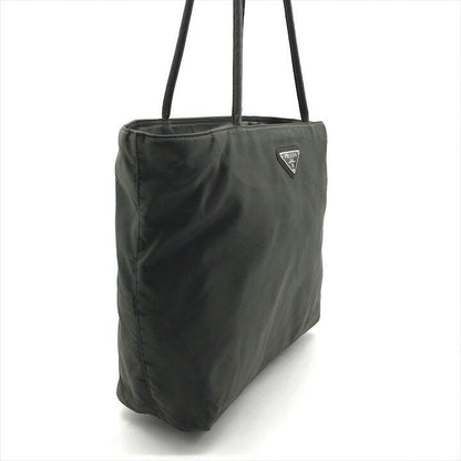 Prada Triangle Logo Nylon Tessuto Tote Bag Khaki Purse Y2k — view 2