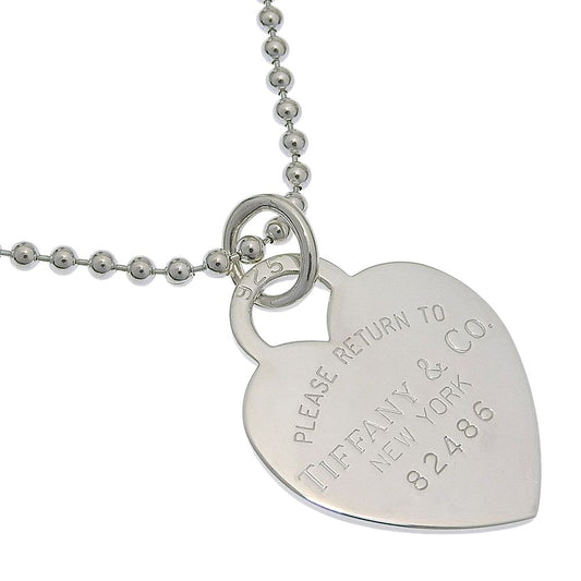 Tiffany & Co Return to Tiffany Heart Tag Ball Chain 925 Sterling Silver Necklace