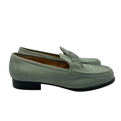 Hermes Loafers Suede Leather Moccasins Constance Mint Green — view 3