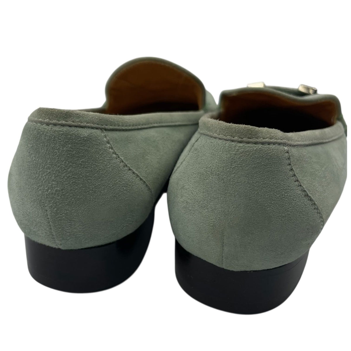 Hermes Loafers Suede Leather Moccasins Constance Mint Green — view 6
