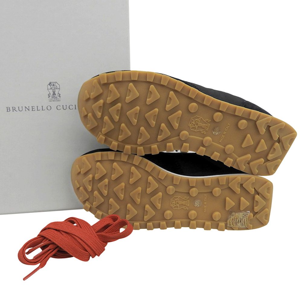 Brunello Cucinelli Moni Less Suede Sneakers Black 36.5 — view 6