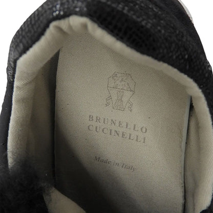 Brunello Cucinelli Moni Less Suede Sneakers Black 36.5 — view 8