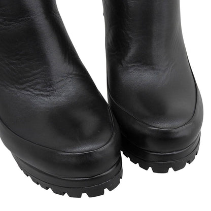 Prada Garter Strap Leather Long Boots High Heels Black 36 — view 3