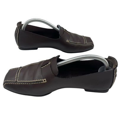 Chanel Loafers Leather CC Logo Brown — view 3