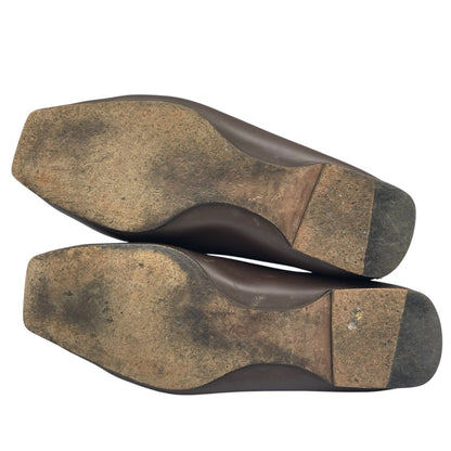 Chanel Loafers Leather CC Logo Brown — view 8